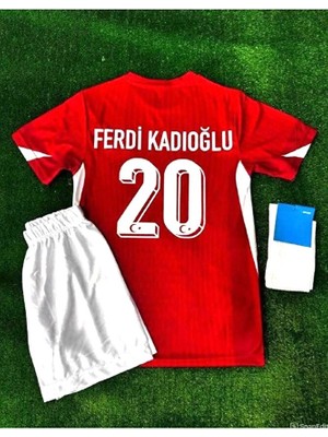 Maharet Ferdi Kadıoğlu Türkiye Milli Takımı Euro 2024 Çocuk Deplasman Forması 4'lü Set