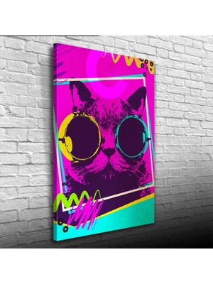 İşsevenler Pop Art Tarzı Eflatun Tonlarda Dekoratif Kanvas Tablo 50 x 70