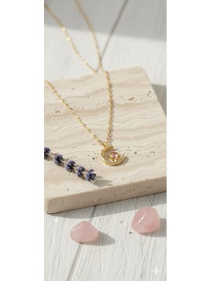 Stainless Steel Ince Zarif Ay Kolye