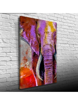 İşsevenler Pastel Renklerde Dekoratif Fil Görseli Kanvas Tablo 50 x 70