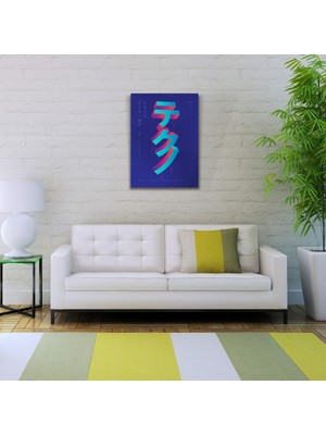İşsevenler Mavi Tonlarda Japonca Poster Kanvas Tablo 50 x 70
