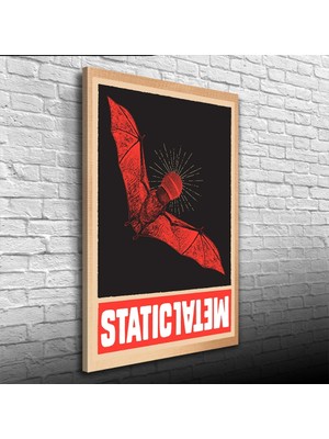 İşsevenler Kırmızı vre Siyah Tonlarda Yarasa Görselli Poster Kanvas Tablo 50 x 70