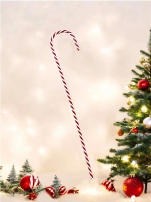 Kırmızı Baston Şeker Figürlü Dekoratif Ağaç Süsü 79 cm