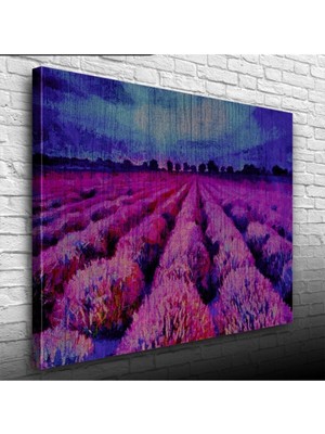 İşsevenler Mor Çiçek Tarlası Canvas Tablo (50x70)