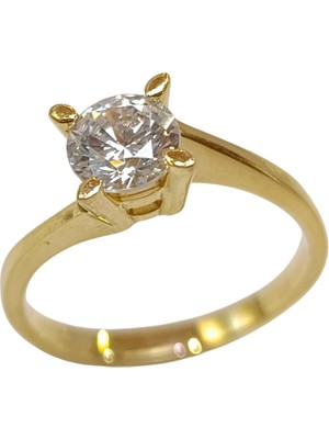 Genel Tek Taş Yüzük 14 Ayar Altın Hd Videolu