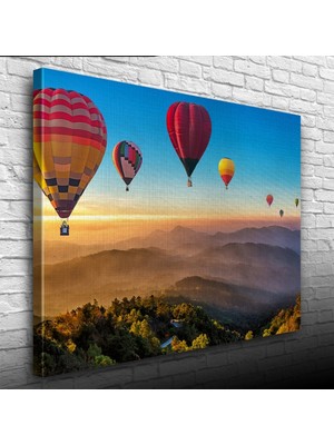 İşsevenler Sıcak Hava Balonları Kanvas Tablo 50 x 70
