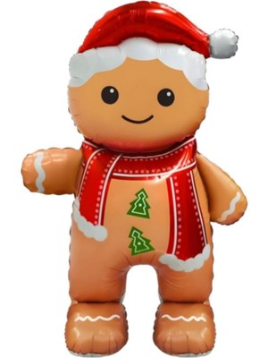 Yılbaşı Partisi Renkli Ayaklı Kurabiye Adam Folyo Balon