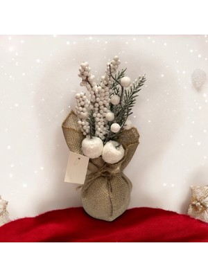 Beyaz Çam Masa Üzeri Dekoratif Parça 24 cm