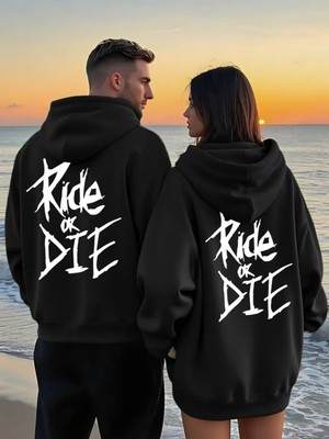 Nevermind Ride Or Die Baskılı - Sokak Modası Oversize Unisex Kapüşonlu Sweatshirt
