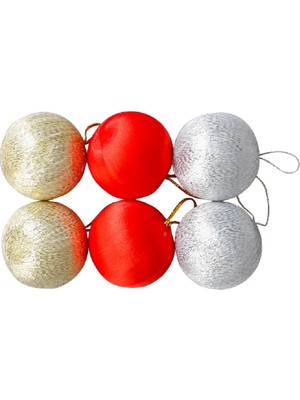 Kırmızı Yılbaşı Topları 6'lı, 3cm, Çam Ağacı Süsleri, Sevdiklerinize Özel Dekorasyon