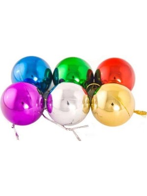 6 Adet 3.5cm Kırmızı Yılbaşı Süs Topları Çam Ağacı Süsleri