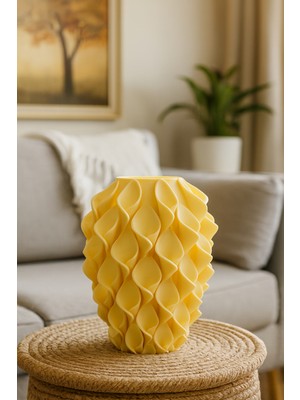 End Design Studio Zambak Desenli 3D Vazo | Modern Organik Form | Pla ile Özel Tasarım (Çiçekler Dahil Değildir)