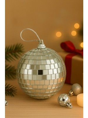 Yılbaşı Ağacı Süsü, Aynalı Disko Topu, 15 Cm, Renkli, Eğlenceli Dekorasyon