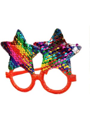 Yıldız Desenli Renkli Gözlük, Şık ve Eğlenceli Takım Aksesuarı