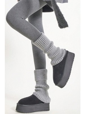 Ozzy Socks Original Premium Tozluk %100 Akrilik Triko Örgü Leg Warmer Ayak Isıtıcı Bej