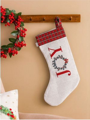 Yılbaşı Temalı Beyaz Çorap ve Süsler, Şık ve Neşeli Hediye Seçeneği