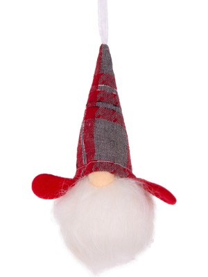 Yılbaşı Süsü Noel Baba Figürü Işıklı Kırmızı-Gri 7X17 Cm, Renkli ve Şık Dekorasyon
