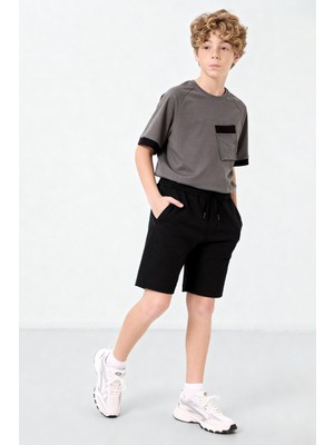 Tommy Life Siyah Standart Fit Basic Erkek Çocuk Şort - 11284