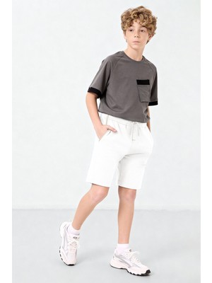 Tommy Life Ekru Standart Fit Basic Erkek Çocuk Şort - 11284