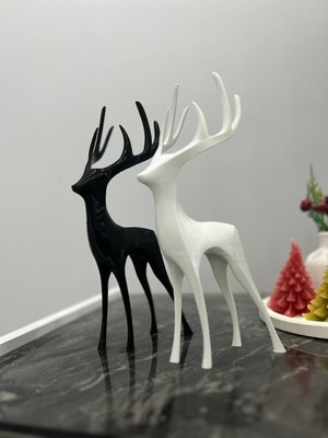 Çok Renkli Modern Dekoratif Geyik Heykeli Seti, Şık ve Zarif Ev Dekoru Parçası