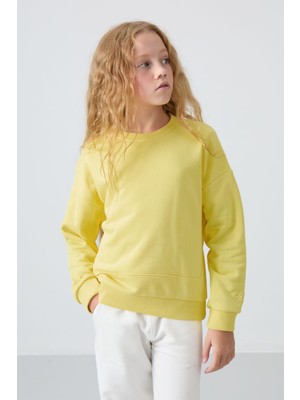 Oversize 3lü Paket Sarı-Ekru-Su Yeşili Kız Çocuk sweatshirt - 75150