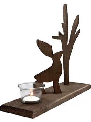 Çok Renkli Ahşap Geyik Figürlü Yılbaşı Süsleri