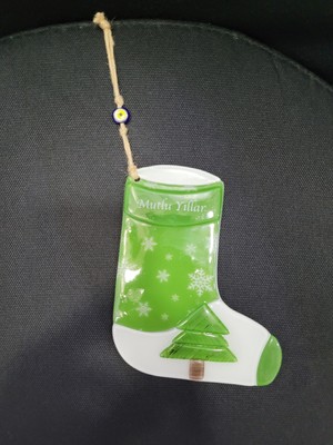 Yeşil Noel Süsü, Kar Tanesi, Çam Ağacı, Duvar Dekoru, 25CM, 1 Adet