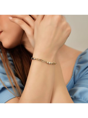 Goldium Jewellery Goldium 14 Ayar Altın Mineli Dorika Toplu Bileklik