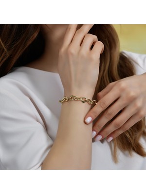 Goldium Jewellery Goldium 14 Ayar Altın Zincir Bileklik