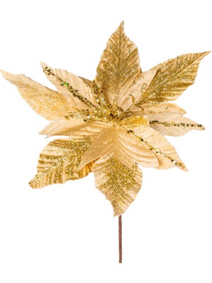 Yılbaşı Çiçeği Gold 30 Cm, Şık ve Zarif Dekorasyon Parçası