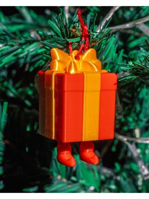 Küçük Çam Ağacı Anahtarlık Hediye Paketi, 5cm, Kırmızı