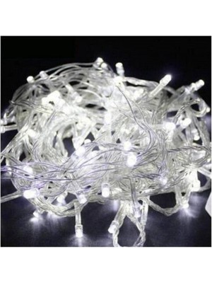 Yılbaşı Beyaz LED Işık Seti, 10 M, 100 Ampül, Çok Fonksiyonlu, Parlak ve Şık Dekorasyon