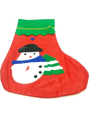 Kardan Adam Desenli Elyaf Çorap 17X36 Cm, Kırmızı, Rahat ve Şık Tasarım