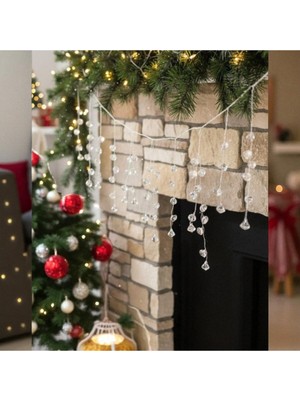 Yılbaşı Dekoratif Uzun Taşlı Lüks Garland, 110CM, Şık Süsleme Seçeneği