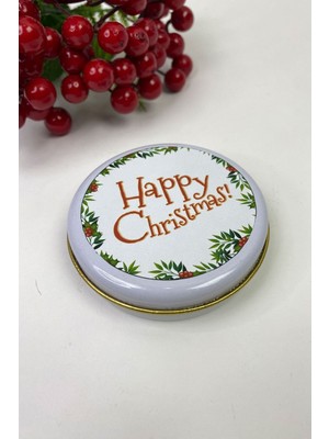 Beyaz Yuvarlak Teneke Kutu, Renkli ve Şık Tasarım, Dekoratif ve Kullanışlı