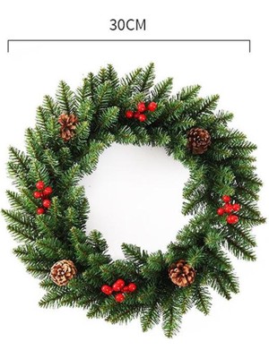 30CM Çok Renkli Kozalak ve Berry Kokinalı Yılbaşı Kapı Süsü