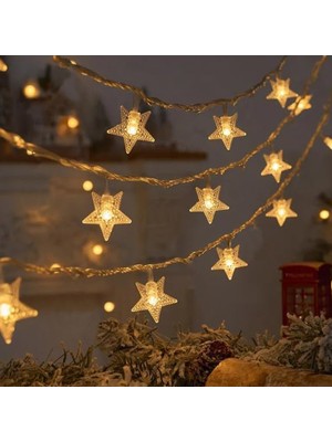 10 Metre Fişli LED Işık Zinciri, Yıldızlı Dekorasyon ve Ev Aydınlatması