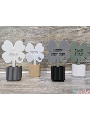 Yılbaşı Temalı 4'lü Saksı Seti, Siyah, Şık ve Dekoratif Bahçe Veya Iç Mekan Süsleme