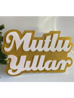 Yılbaşı Simli Dev Kapı ve Duvar Süsü, Mutlu Yıllar ve Yeni Yıl Temalı Dekor