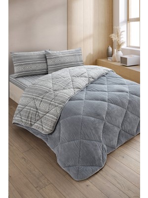 Formeya Veluna Tek Kişilik Wellsoft Yorgan Uyku Seti Lastikli Çarşaflı Yastık Kılıflı Tek Kişilik Uyku Seti