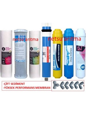 -Life tech,Conax uyumlu Açık Kasa Su Arıtma Cihazı Filtresi,7 li Filtre Seti