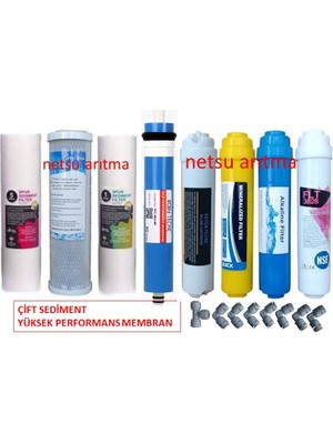 Netsu -Açık Kasa Su Arıtma Cihazı Filtresi,8 li Filtre Seti