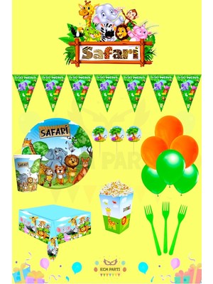 Zayna's Safari Temalı 8 Kişilik Ultra Doğum Günü Parti Seti
