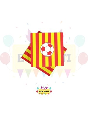 Zayna's Taraftar Sarı Kırmızı Temalı Baskılı 20 Adet Peçete - Doğum Günü Parti Seti Malzemeleri