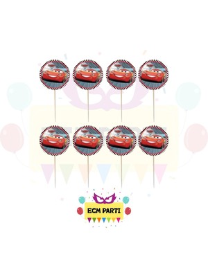 Zayna's Cars Arabalar Temalı Kürdan 20 Adet - Doğum Günü Parti Seti Malzemeleri