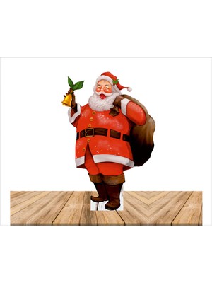 Yılbaşı Noel Baba Ayaklı Pano, Kırmızı, 50 Cm, Sıcak ve Neşeli Dekorasyon Parçası