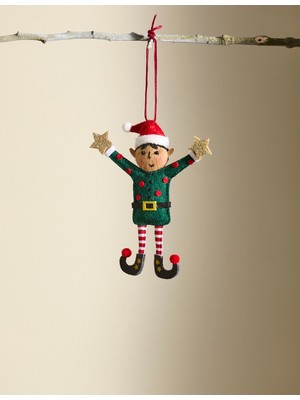 Pembe Keçe Elf Yılbaşı Süsü, Sevimli ve Renkli Yılbaşı Dekoru