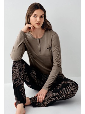 NemereSoft Arnetta 3439-X Kadın Battal Uzun Kol Pijama Takım