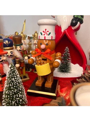 Renkli 16 cm Fındıkkıran Kurşun Askerli Kurabiye Figürü, Yılbaşı Dekoru
