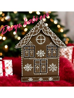 Kahverengi Zencefil Kurabiye Ev Anahtarlık ve Yılbaşı Sunumu